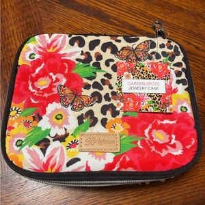 Brighton Garden Spots Jewelry Case with Red and Green Floral Design